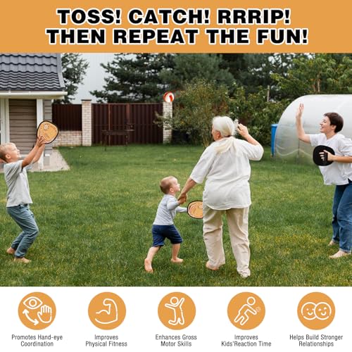 Toss and Catch Ball Game, Kids Toddler Sports Toy for Boys Girls 3 4 5 6 7 8 Year Old, Baseball Glove & Sticky Balls Set for Birthday Xmas Gifts Stocking Stuffer, Great Outdoor Yard Lawn Beach Games