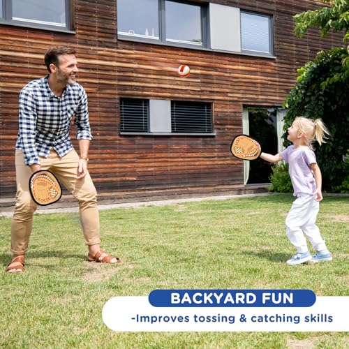 Toss and Catch Ball Game, Kids Toddler Sports Toy for Boys Girls 3 4 5 6 7 8 Year Old, Baseball Glove & Sticky Balls Set for Birthday Xmas Gifts Stocking Stuffer, Great Outdoor Yard Lawn Beach Games