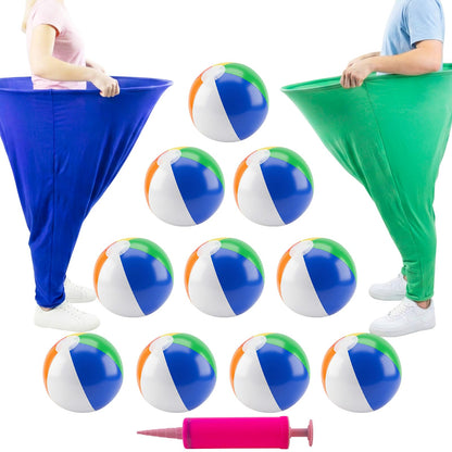 Instant Laughs Granny Pants Yard Game, Oversized Outdoor Party Tossing Easter Games for Adults, Teens & Family - Backyard, BBQ, Birthday, Beach & Team Building Fun Gift Toy with 10 Bouncy Balls & Pump