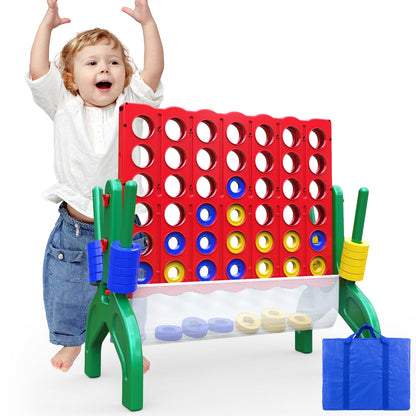 Aywewii 1.9 FT Giant 4-in-A-Row Connect Game 4-to-Score Jumbo Yard Games, Indoor Outdoor Games for Kids, Family Games for Kids and Adults, Tabletop Board Game, Birthday Gift for Boys & Girls
