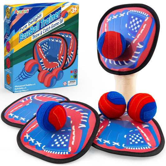 Toss and Catch Ball Game - Baseball Glove Style - Outdoor & Indoor Sports Toys for Toddler & Kids - Great Outside Games for Yard, Lawn, Beach, Pool - Toys & Gifts for 3 4 5 6-8 Year Old Boys Girls