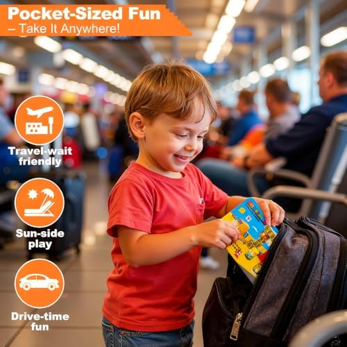 Aywewii Travel Magnetic Blocks 45 PCS Travel Toys for Kids Ages 3-5, Magnet Building Cubes STEM Learning Set with Iron Case - Portable Building Toys for Boys and Girls (Construction Edition 1)