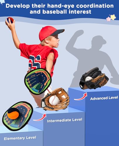 Toss and Catch Ball Game - Baseball Glove Style - Outdoor & Indoor Sports Toys for Toddler & Kids - Great Outside Games for Yard, Lawn, Beach, Pool - Toys & Gifts for 3 4 5 6-8 Year Old Boys Girls