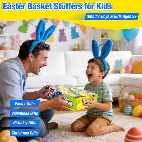 Flex Tracks 16.4 Ft Flexible Race Track for Kids Portable DIY Roll-Up Race Car Track Compatible with Diecast 1/64th Cars Birthday Gifts Easter Basket Stuffers for Kids for Boys Girls Ages 3+