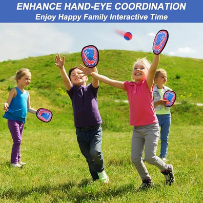 Toss and Catch Ball Game - Baseball Glove Style - Outdoor & Indoor Sports Toys for Toddler & Kids - Great Outside Games for Yard, Lawn, Beach, Pool - Toys & Gifts for 3 4 5 6-8 Year Old Boys Girls