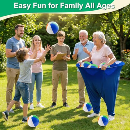 Instant Laughs Granny Pants Yard Game, Oversized Outdoor Party Tossing Easter Games for Adults, Teens & Family - Backyard, BBQ, Birthday, Beach & Team Building Fun Gift Toy with 10 Bouncy Balls & Pump