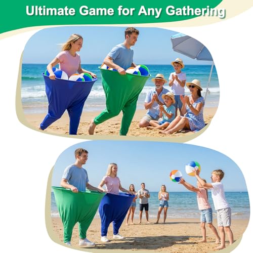Instant Laughs Granny Pants Yard Game, Oversized Outdoor Party Tossing Easter Games for Adults, Teens & Family - Backyard, BBQ, Birthday, Beach & Team Building Fun Gift Toy with 10 Bouncy Balls & Pump