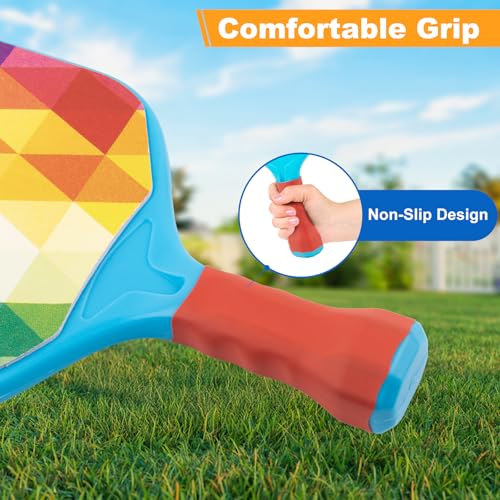 Outdoor Toys for Kids Pickleball Paddles - Outside Beach Yard Games Toy for Kid Ages 4-5-6-7-8-12 Year Old Boys & Girls Gifts, Balls Set of 2, Lightweight & Durable Grip for Small Hands, Beginner