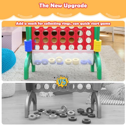 Aywewii 1.9 FT Giant 4-in-A-Row Connect Game 4-to-Score Jumbo Yard Games, Indoor Outdoor Games for Kids, Family Games for Kids and Adults, Tabletop Board Game, Birthday Gift for Boys & Girls