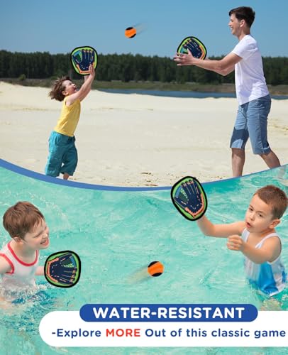 Toss and Catch Ball Game - Baseball Glove Style - Outdoor & Indoor Sports Toys for Toddler & Kids - Great Outside Games for Yard, Lawn, Beach, Pool - Toys & Gifts for 3 4 5 6-8 Year Old Boys Girls